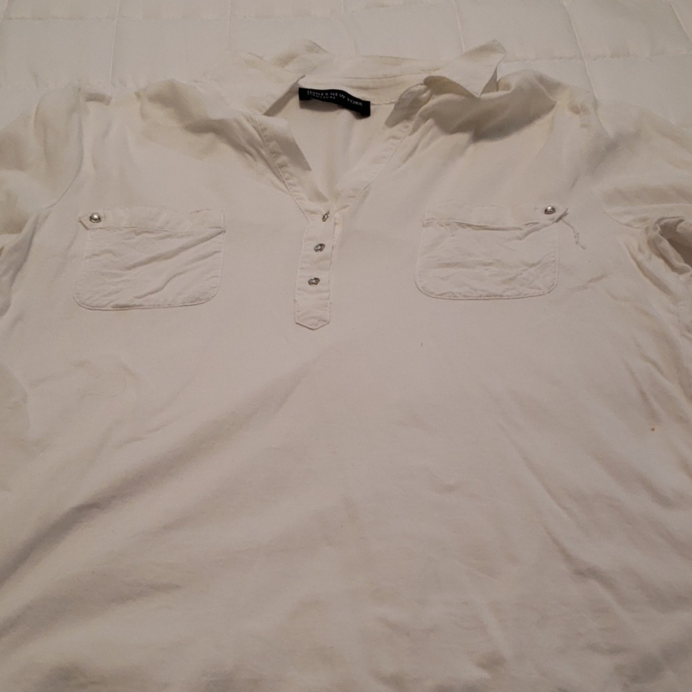 White pull over shirt